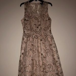 Gold knee height dress